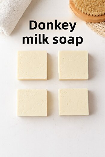 Newleaf 4 Pieces Donkey Milk Soap – Natural Collagen Supported Face and Body Soap 110g
