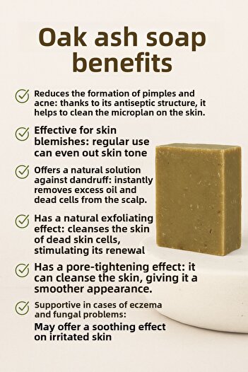 Newleaf 4 Pieces of Oak Ash Soap – Deep Cleansing & Anti-Purifying Soap 110g