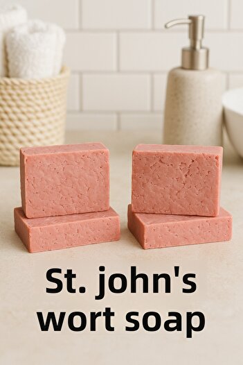 Newleaf 4 Pieces of St. John's Wort Soap – Repairing & Antiseptic Herbal Soap for Wounded Skin 110g