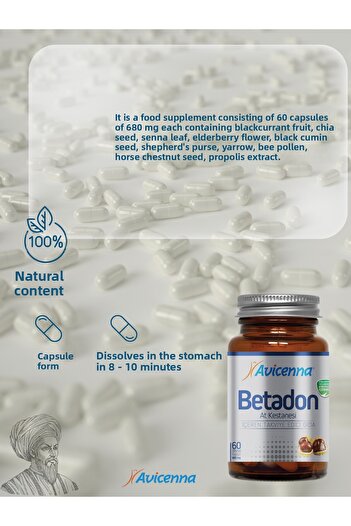 Avicenna Betadon, Horse Chestnut 60 Capsules