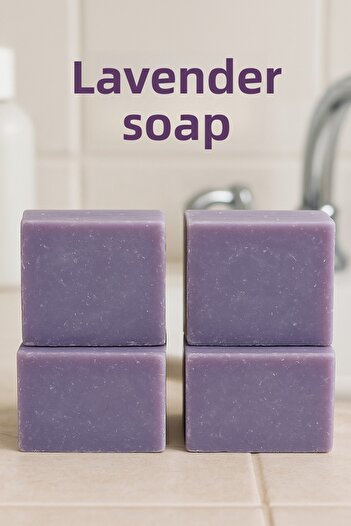 Newleaf 4 Pieces of Lavender Soap – Relaxing & Skin Soothing Herbal Handmade Soap 110g