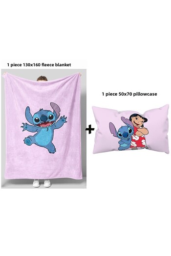 GC GÖKHAN CLUB Stich Themed Fleece Blanket Pillowcase