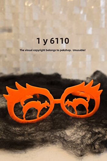 PEKSHOP Orange Cat Plastic Glasses Halloween Party Glasses 1 Piece