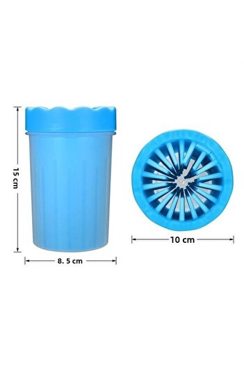 OLLEVRA Silicone Gel Brush Cat Dog Paw Foot Washing Cleaning Bucket (Small)