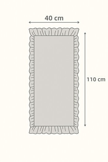 Morlay Raw Natural Frilly Linen Runner - 40X110 cm
