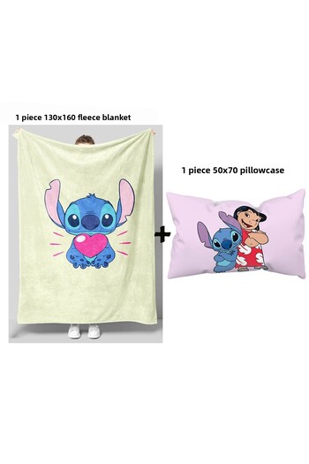 GC GÖKHAN CLUB Stich Themed Fleece Blanket Pillowcase