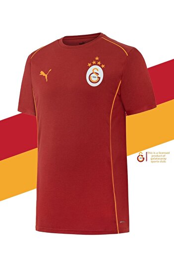 Galatasaray Original Licensed Crew Neck Red Training 5 Star T-Shirt
