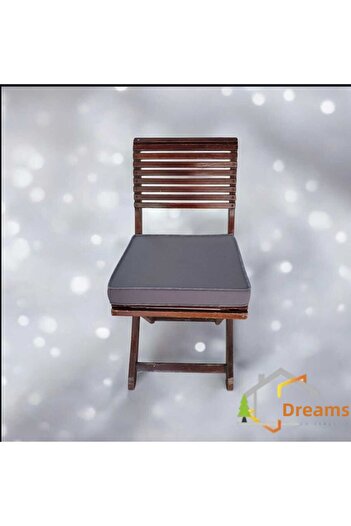 DÜŞLER EV TEKSTİLİ 40X40 Patternless Water and Stain Repellent Duck Fabric Zippered Lace-Up Piping Chair Cushion 5 cm