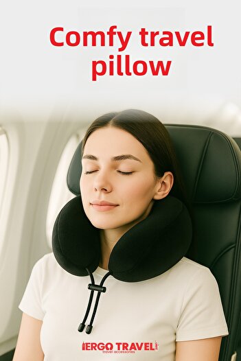 Viscofoam Orthopedic Travel Pillow - Visco Neck Support & Black |   Ergo Travel
