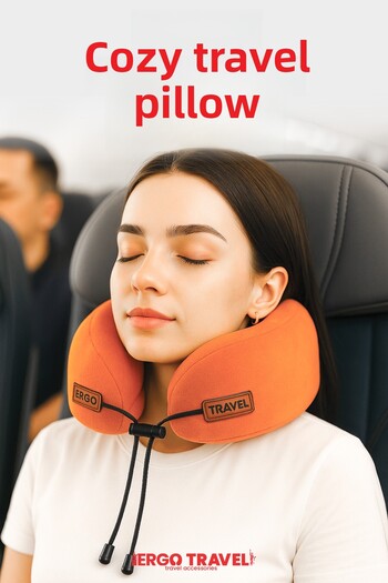 Viscofoam Orthopedic Turkme Travel Pillow - Visco Neck Support |   Orange Ergo Travel