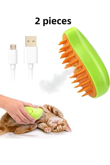 Vetrilexhome 2 Pieces Vetribrush Steam Cat Dog Comb New Generation Hair Removal Comb