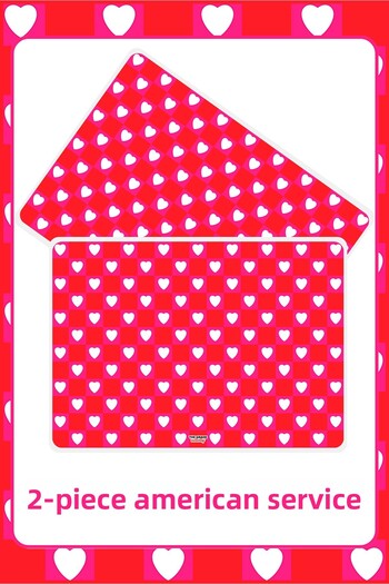 The Grade American Service Set of 2 Heart-Shaped Tableware and Home Decoration American Service Dinner Mat 42X28