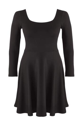 Trendyol Curve Μαύρο Πλεκτό Φόρεμα Interlock Plus Size