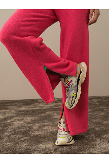 Xint Kadın Pembe Regular Fit Yünlü Triko Pantolon