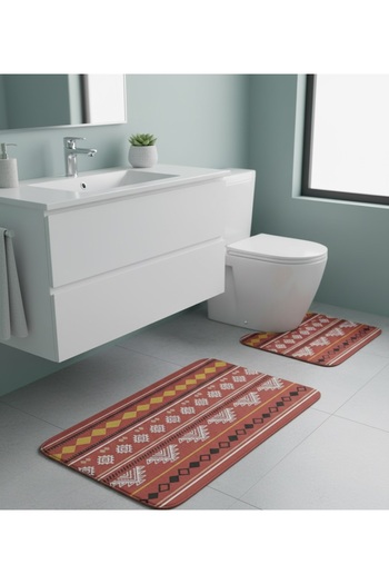 OEM Traditional bath mat set, 100% microfiber, red