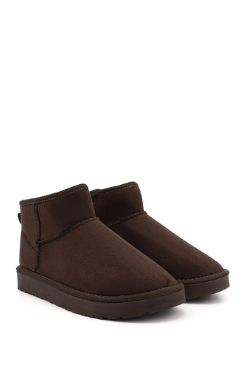 GÖNDERİ(R) Women's / Girls' Brown Suede Mini Fur Boots