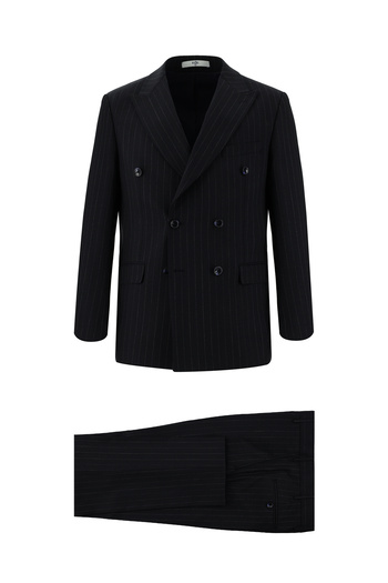 Kiğılı Regular Fit Wool Striped Double Breasted Suit