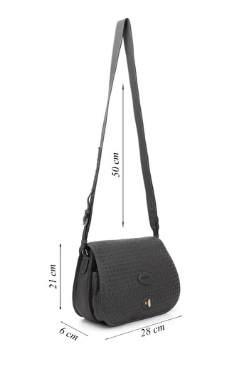 GÖNDERİ(R) Women / Girls Gray Antique Genuine Leather Long Strap Straw Knitted Shoulder Bag