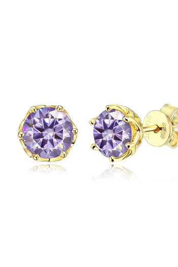 Choice 1.0 CT X 2 Light Purple JoyceJelly 1/2/4CT D Color Moissanite Diamond Stud Earrings S925 Sterling Si
