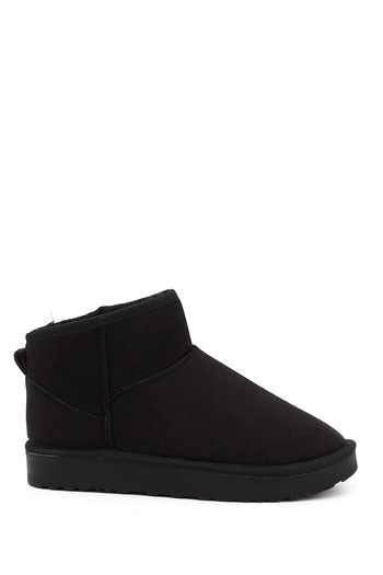 GÖNDERİ(R) Women's / Girls' Black Suede Mini Fur Boots