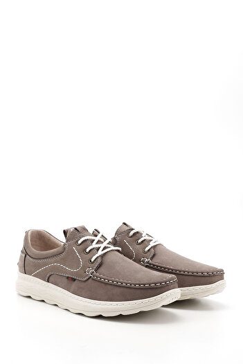 GÖNDERİ(R) Men's Mink Nubuck Lace-Up Genuine Leather Comfort Shoes