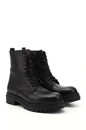 GÖNDERİ(R) Women/Girls Black Zippered Genuine Leather Boots