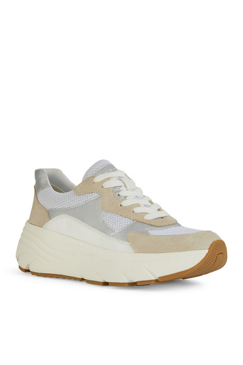 Geox Beyaz-Gümüş Kadın deri Sneaker D DIAMANTA B