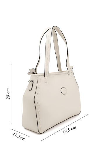GÖNDERİ(R) Women / Girls Beige Genuine Leather Hand and Shoulder Bag