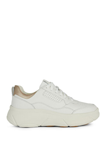 Geox Λευκό-χρυσό Γυναικείο Δερμάτινο Sneaker D NEBULA 2.0 X B
