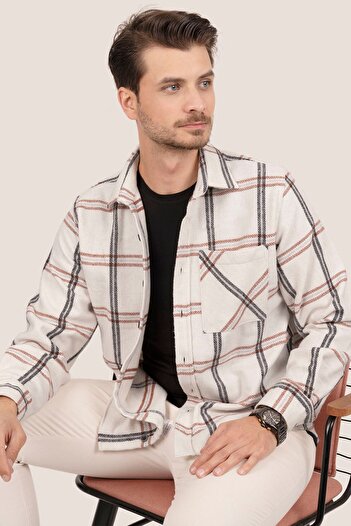 Etikmen White Black Striped Oversize Shirt - Thick Lumberjack Gift Boxed