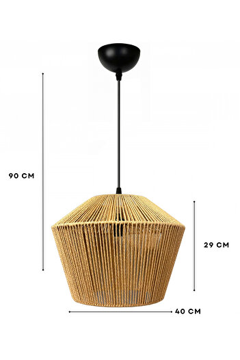 HOMİNG Homing Natural Hasır İp El Yapımı Büyük Boy 40 cm 242059