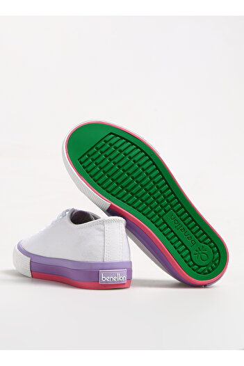 Benetton Beyaz - Lila Kız Çocuk Sneaker BNI-10041