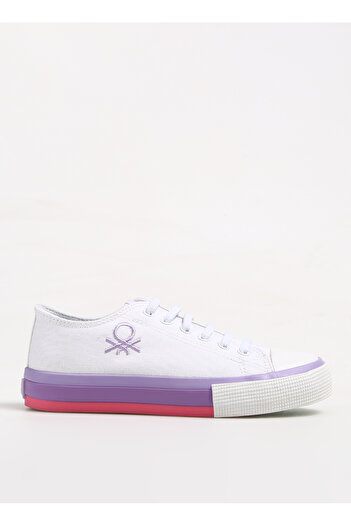 Benetton Beyaz - Lila Kız Çocuk Sneaker BNI-10041