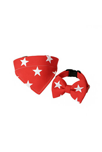 MS Pet Design Adjustable Cat Dog Bandana Bow Tie Set