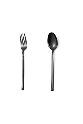 Trendy's Set of 6 spoons + 6 forks, TRENDY'S, black