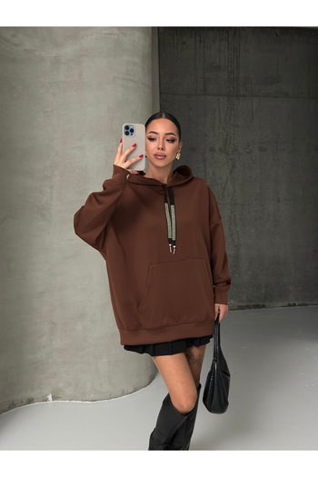 moda paketi Φούτερ με κουκούλα από ύφασμα κατάδυσης, άνετο και κομψό