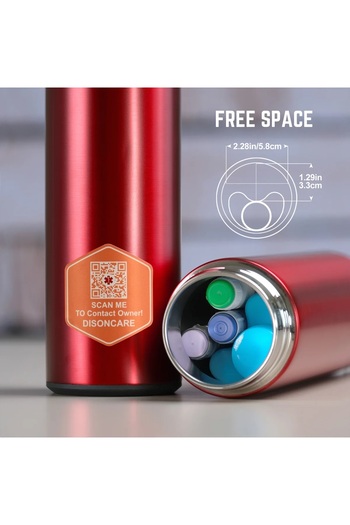 DISONCARE Portable Insulin Thermos, Capacity 2-3 Pens, ODYSSEY COMPACT, Red