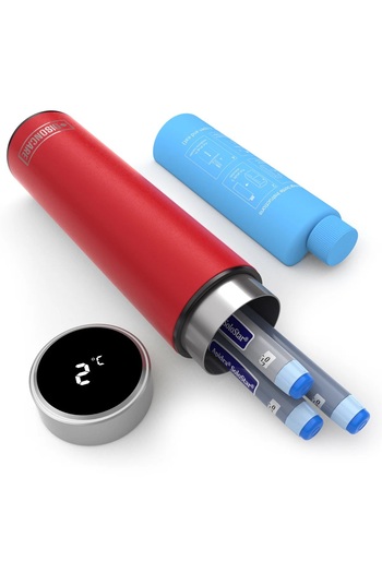 DISONCARE Portable Insulin Thermos, 2-3 Pen Capacity, ODYSSEY Smart, Rescue Red