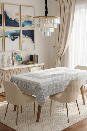 Çt Çeyizci Tekstil Digital Printed Special Design Tablecloth - 150x220
