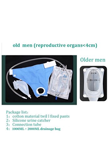 Choice for elderly men Bedridden Use Incontinence Panty Urine Collection Bag Drainage Bag Detachable Airtig