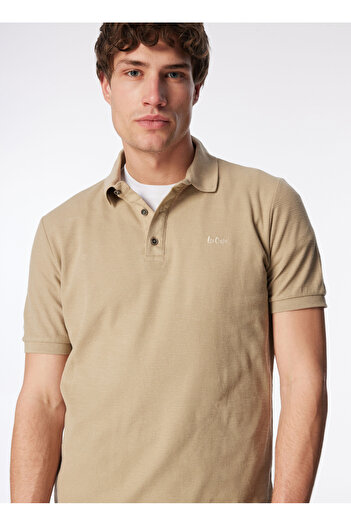 Lee Cooper Μπεζ ανδρικό μπλουζάκι πόλο 242 LCM 242026 TYLEN K. ΜΠΕΖ