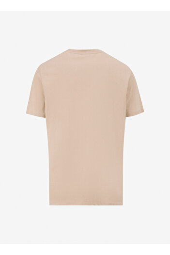 Jeep Bej Erkek Bisiklet Yaka Relaxed Baskılı T-Shirt J4SM-TST7256
