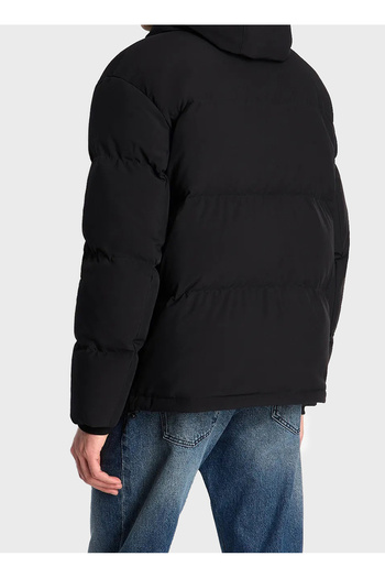 Armani Exchange Hooded Black Men's Coat 6Rzb03 1200 Black