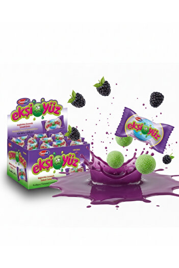 SAADET Ekşiyüz 3.5 Gr X 100 Pieces Blackberry Flavored Chewing Gum