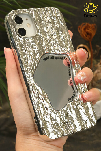 Fibaks Apple iPhone 11 Case Mirrored Wave Design Patterned Shock Absorbing Camera Protection Silicone Cover