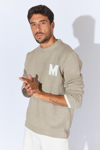TENA Men's Mink Crew Neck Boucle Sweater
