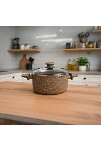 OMS Non Stick Granitec Casserole Brown 24cm