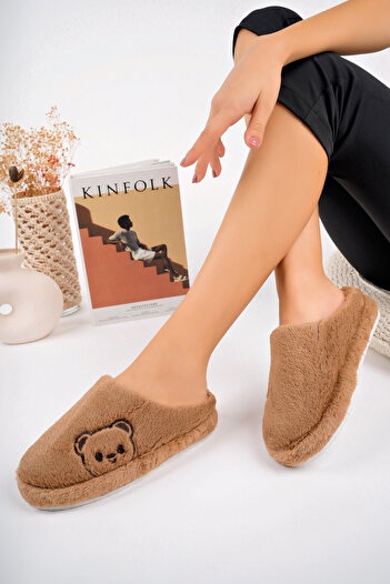 StWenn Ayıck Figured Women's House Slippers Plush Slippers Dowry and Bundle Slippers Do Not Make Noise Thick Sole