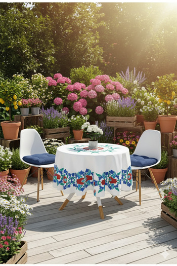 Çt Çeyizci Tekstil Round Tablecloth Digital Printed