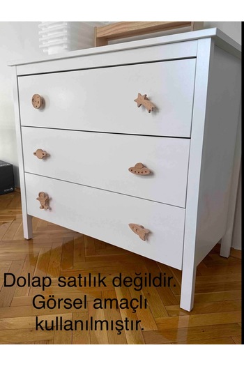afralya home 6 adet! Bebek odası kulpu ahşap çekmece/dolap kulpu figürlü kulp, bebek çocuk odası uzay figürlü